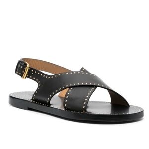 Isabel Marant Jane studded crossover-strap leather sandals